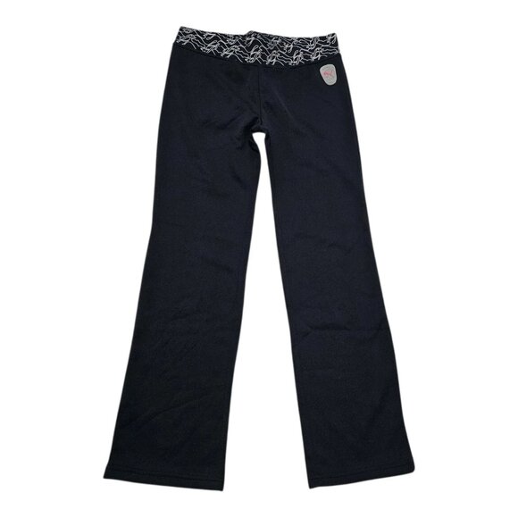 PUMA Black Activewear Pants Girls XL Logo Waistband Back Zip Pocket - Picture 1 of 6